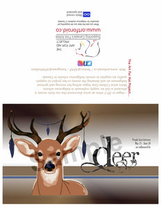 Image of Influenced Birthday Card May 21 – June 20 Deer by Metis Artist Colleen Gray Indigenous Canadian Art Work. For sale at https://artforaidshop.ca