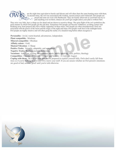 Influenced Birthday Card - November 23 - December 21-Owl