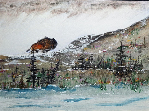 Red Buffalo Comes Home - Art Card